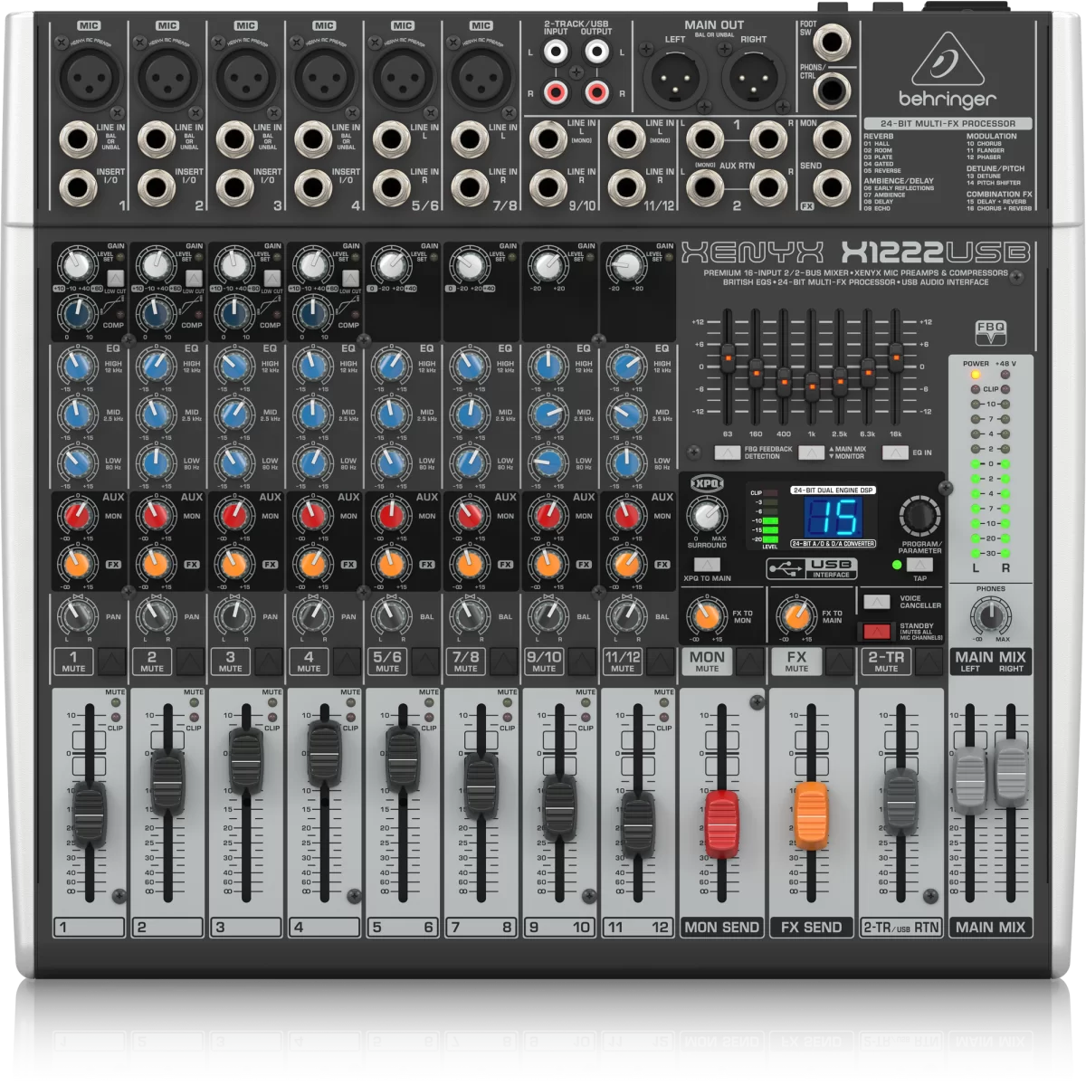 Behringer X1222USB 12-канальный аналоговый микшер купить в Москве